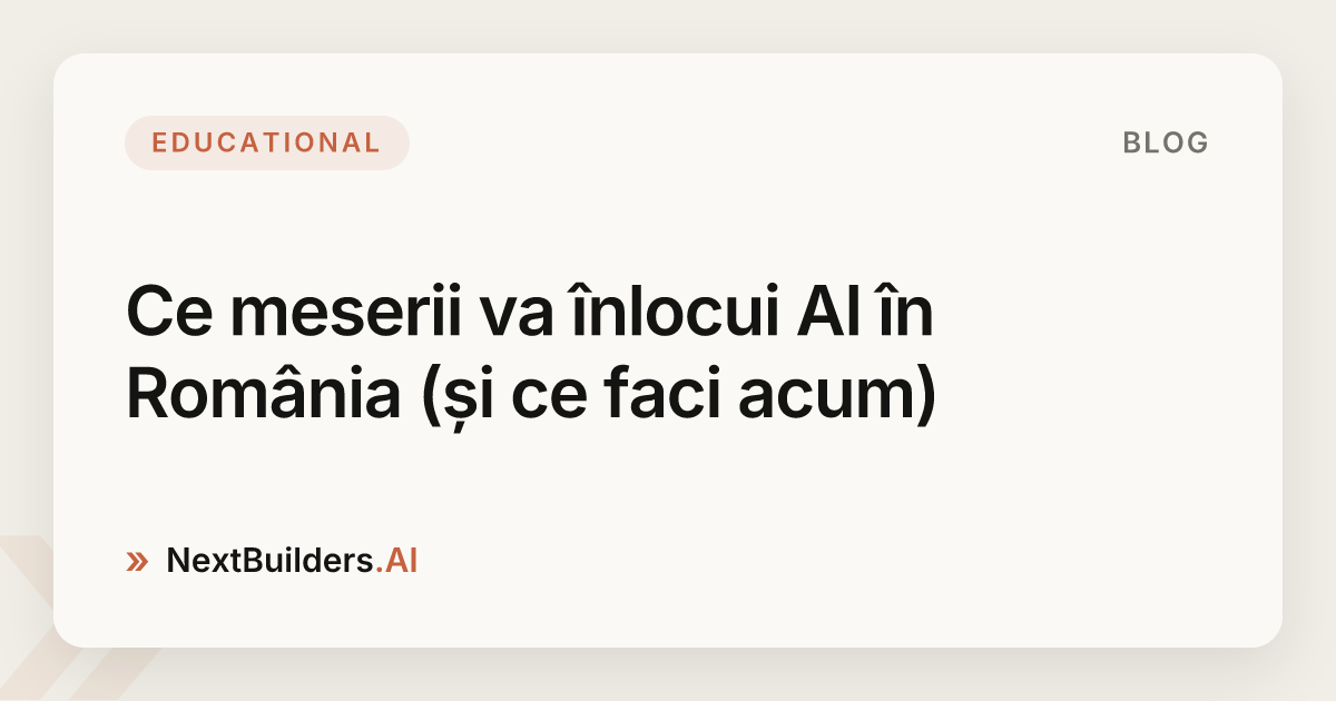 Ce meserii va înlocui AI în România (și ce faci acum)