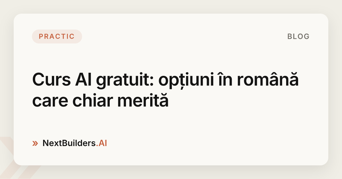 Curs AI gratuit: opțiuni în română care chiar merită
